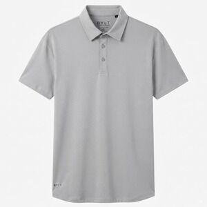 BYLT Premium Basics Mens Signature Polo Shirt Gray XXL 2XL Short Sleeve